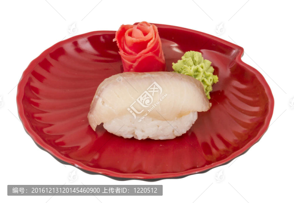 一個(gè)年輕的黃獅魚(yú)壽司特寫(xiě)