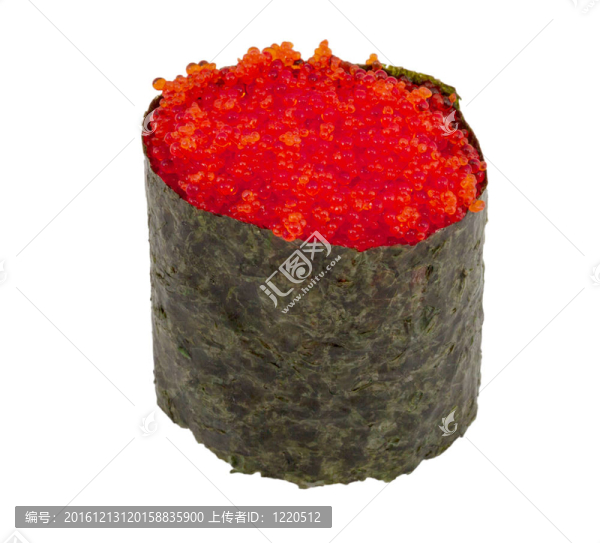 有一魚魚子醬孤立在白色背景的粟實