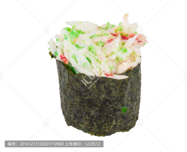 蟹與蟹蝦壽司醬白色隔離B片