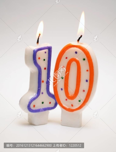 數(shù)字10的蠟燭