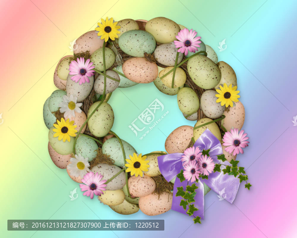 復(fù)活節(jié)彩蛋的花環(huán)