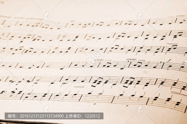 舊樂(lè)譜中的音符