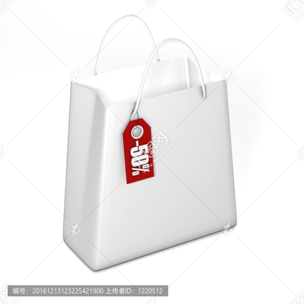 帶紅色標(biāo)簽的購物袋