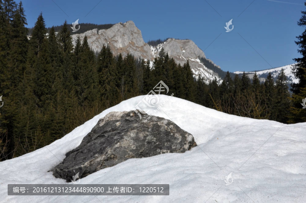 在喀爾巴阡山脈的雪山；Transylvania；羅馬尼亞