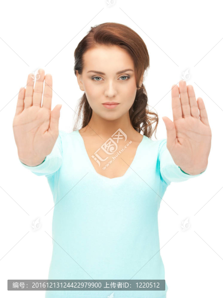 女人做停止手勢(shì)