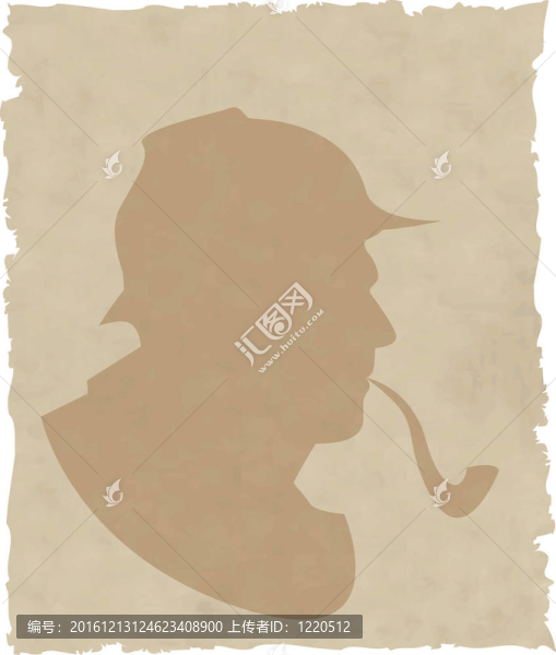剪影煙斗吸煙者