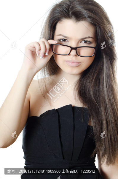 戴眼鏡的漂亮女孩