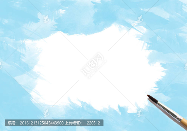 摘要藍色水彩與白色刷