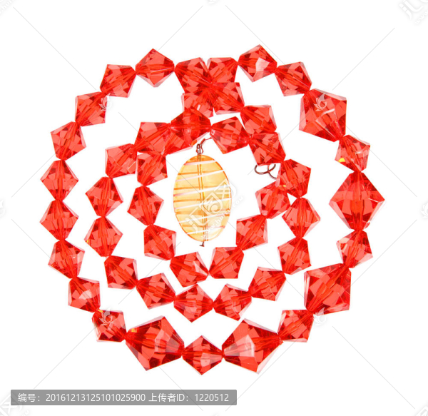 紅黃玻璃項(xiàng)鏈