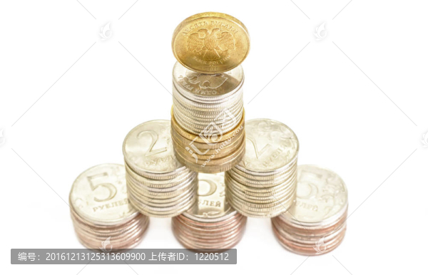 金錢(qián)硬幣金融金字塔建設(shè)