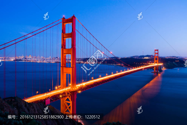 夜幕下的金門大橋