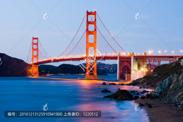 夜幕下的金門大橋