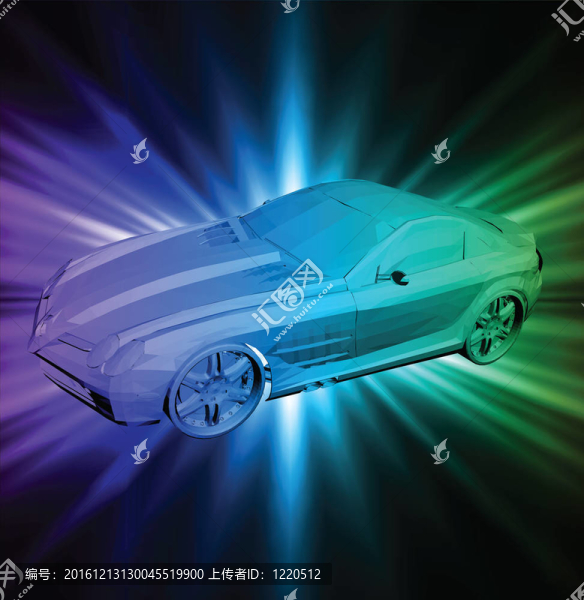 霓虹背景車。