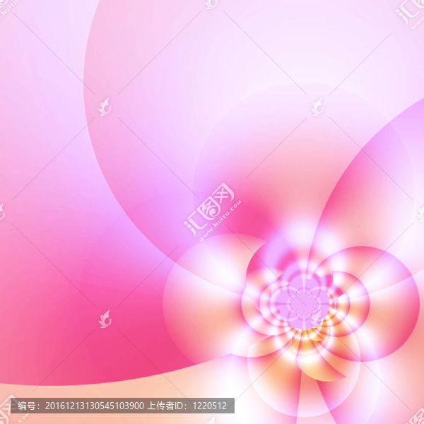 一個抽象的時尚的花是黃色和玫瑰色的暢想
