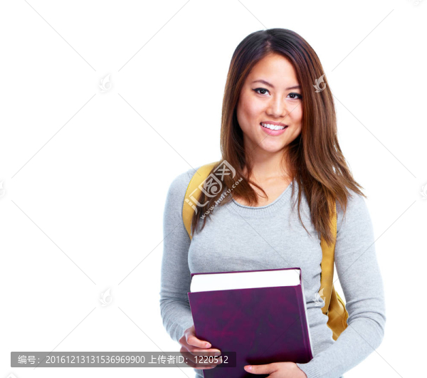 帶書的學(xué)生女孩。