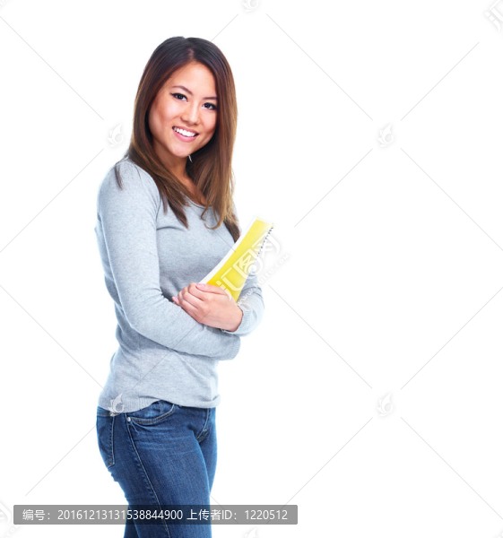 帶書的學(xué)生女孩。