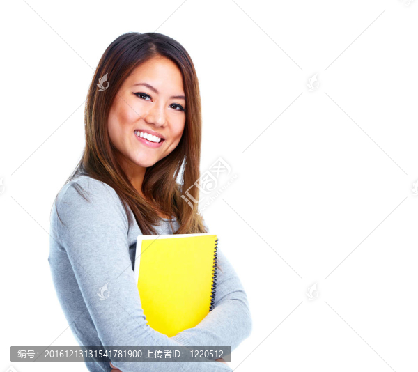 帶書的學(xué)生女孩。