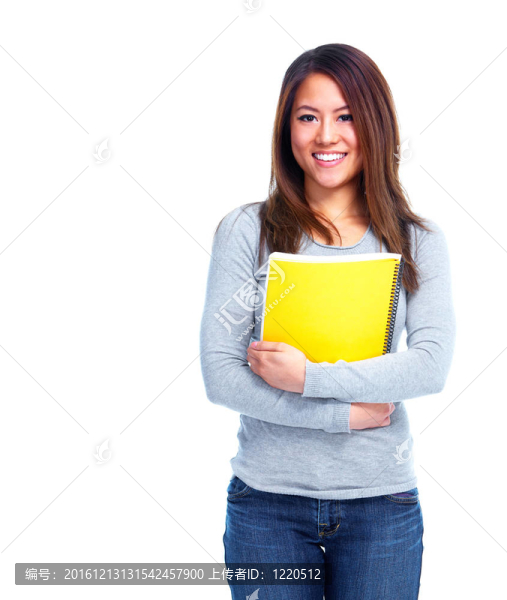 帶書的學(xué)生女孩。