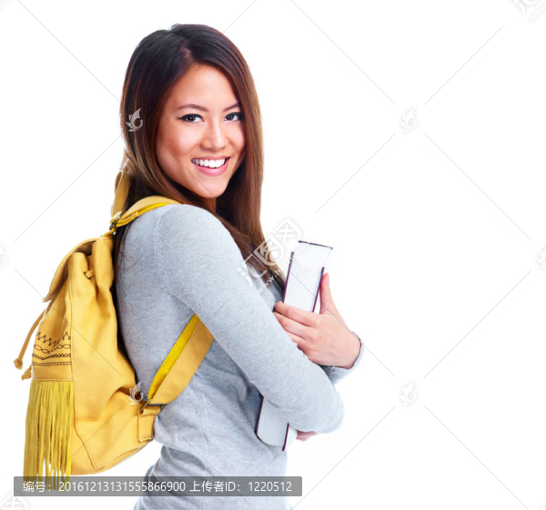 帶書的學(xué)生女孩。