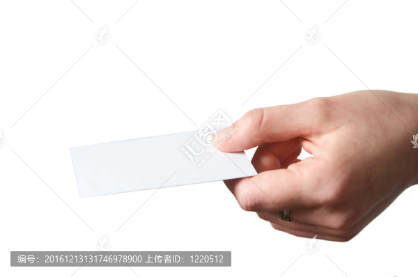 手持空白名片