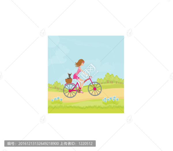 在公園里騎自行車的女人