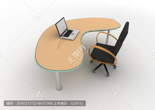 桌上和椅子上的筆記本電腦