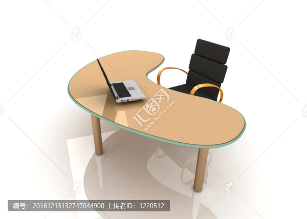 桌上和椅子上的筆記本電腦