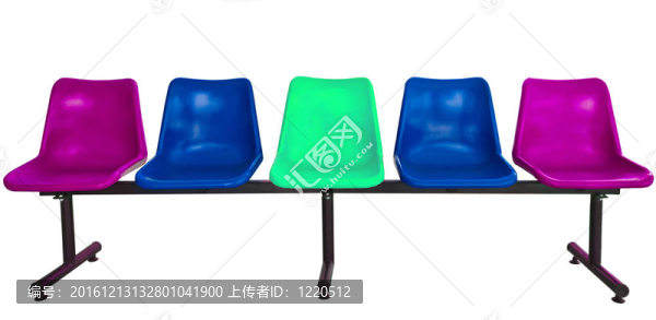 在白色背景上隔離的公共汽車(chē)站的塑料椅子