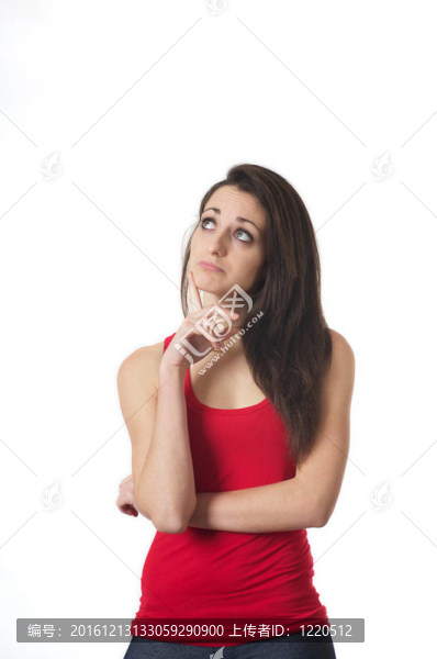 美麗的女孩的思考