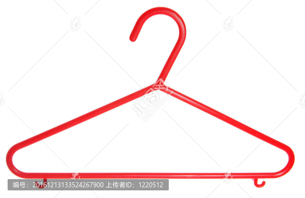 紅色兒童塑料衣架剪影