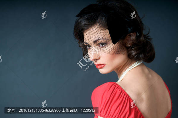 紅色美麗模特