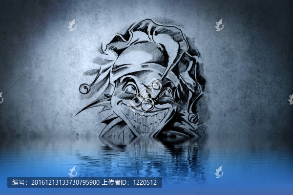 夢幻矮人紋身水倒影。插圖設(shè)計