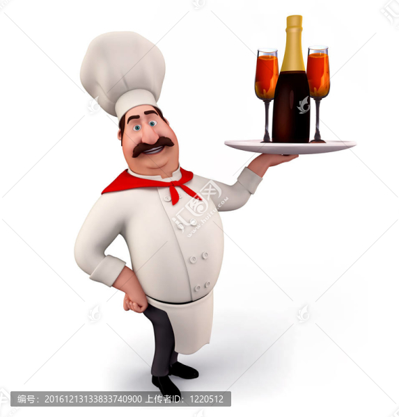快樂廚師拿酒瓶