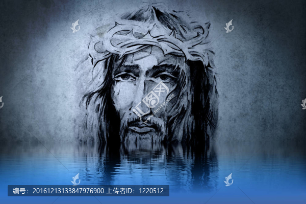 Jesus,Christ；在水上畫藍(lán)色的倒影