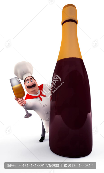 藏在酒瓶后面的廚師