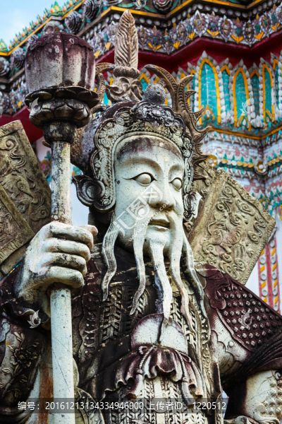Wat,Pho石守護(hù)雕像；泰國(guó)