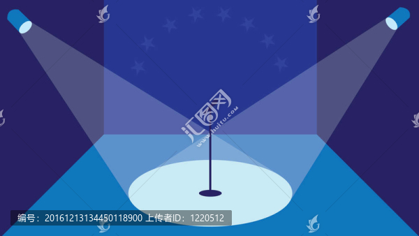 麥克風(fēng)和聚光燈的舞臺(tái)