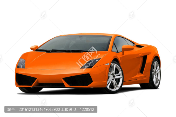 3,/,4視圖的橙色超級(jí)跑車(chē)