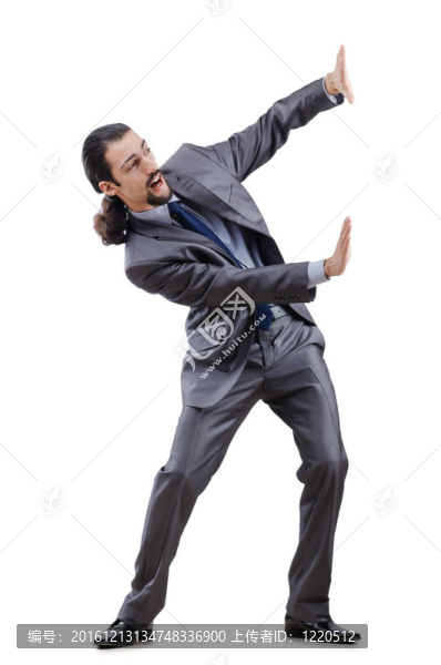 商人推開虛擬障礙