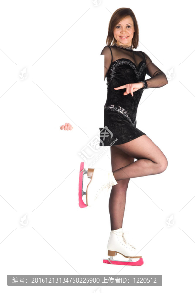 女孩在溜冰鞋