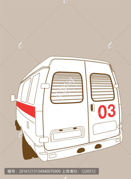汽車救護(hù)車棕色背景；插圖
