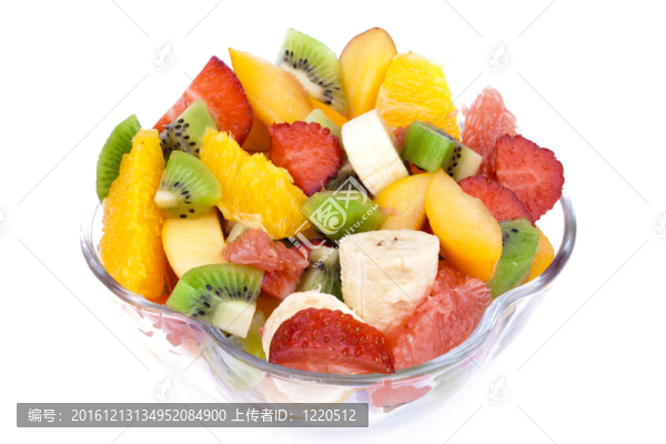 新鮮水果沙拉在碗里