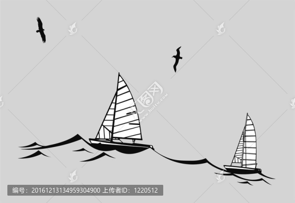 旗魚(yú)的身影在灰色的背景；圖