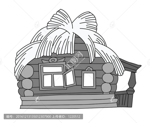 農(nóng)村背景白畫；圖