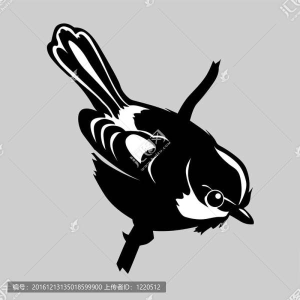 灰色背景鳥類剪影；插圖