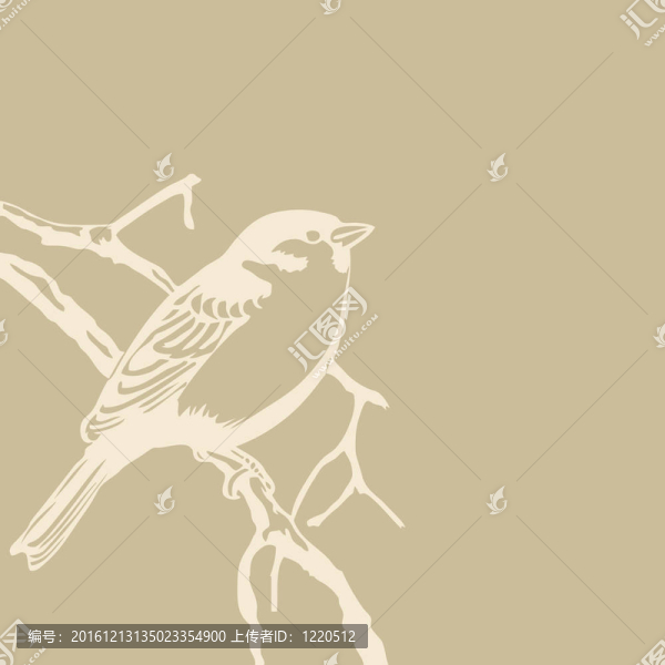 老紙上的鳥剪影；插圖