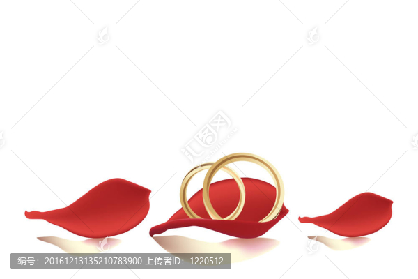 結(jié)婚戒指和玫瑰花瓣