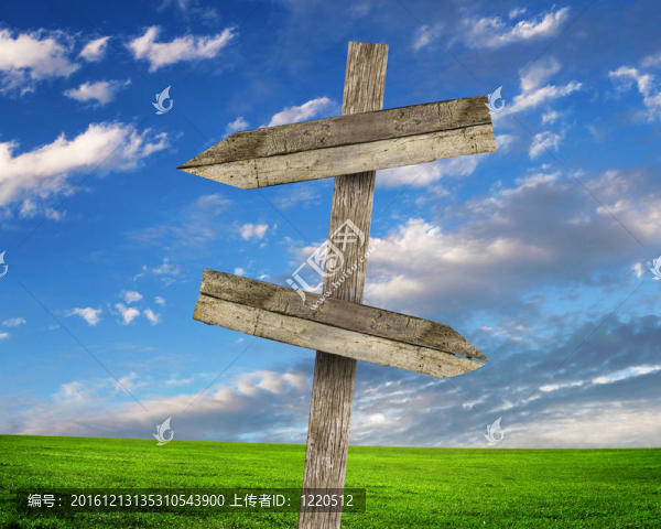 藍色天空的空白路標