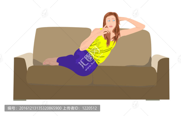 女人在沙發(fā)上休息