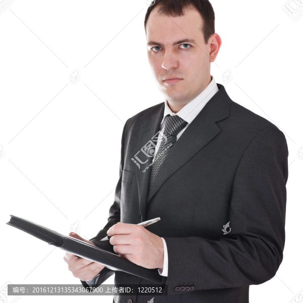 商人用鋼筆和記事本